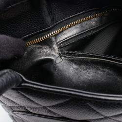 Pre Owned Chanel Medallion Tote Shoulder Bag Leather Calfskin Leather Black