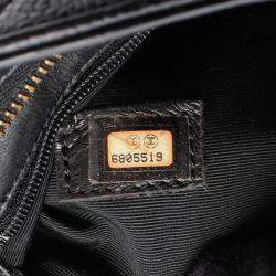Pre Owned Chanel Medallion Tote Shoulder Bag Leather Calfskin Leather Black