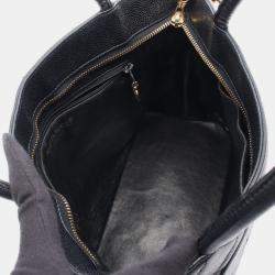 Pre Owned Chanel Medallion Tote Shoulder Bag Leather Calfskin Leather Black