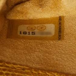 Pre Owned Chanel Metallic Gold Quilted Lizard iPhone Pouch with Chain