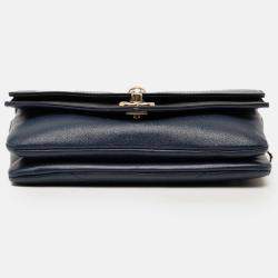 Pre Owned Chanel Chevron Calfskin Double Envelope Flap