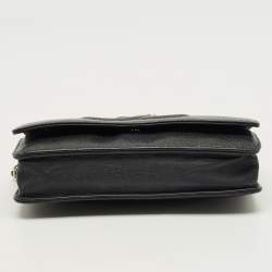 Pre Owned Chanel Black Caviar Leather CC Wallet On Chain