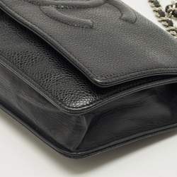 Pre Owned Chanel Black Caviar Leather CC Wallet On Chain