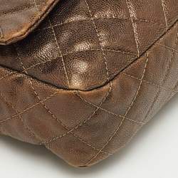 مملوكة مسبقًا حقيبة شانيل قلاب سهلة جامبو جلد كافيار مبطن بني معدني