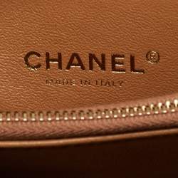 Pre Owned Chanel Beige/Burgundy Caviar Leather and Lizard Small Coco Top Handle Bag