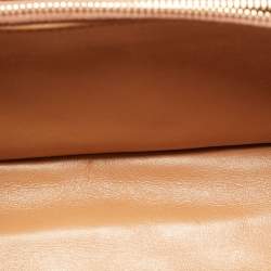 Pre Owned Chanel Beige/Burgundy Caviar Leather and Lizard Small Coco Top Handle Bag