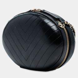 Pre Owned حقيبة شانيل سوداء جلد عجل غرزة شيفرون لابوزا سهرة