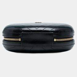 Pre Owned حقيبة شانيل سوداء جلد عجل غرزة شيفرون لابوزا سهرة