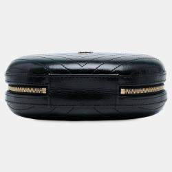 Pre Owned Chanel Black Chevron Stitched Calfskin La Pausa Evening Bag