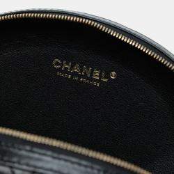 Pre Owned Chanel Black Chevron Stitched Calfskin La Pausa Evening Bag