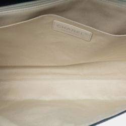 Pre Owned Chanel Navy Blue Quilted Patent In The Business Flap