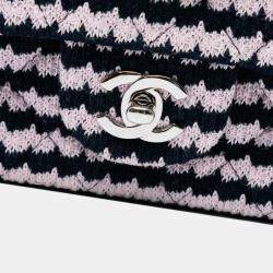 Pre Owned Chanel Pink Mini Rectangular Classic Tweed Single Flap