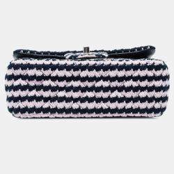 Pre Owned Chanel Pink Mini Rectangular Classic Tweed Single Flap