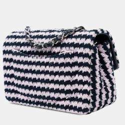Pre Owned Chanel Pink Mini Rectangular Classic Tweed Single Flap