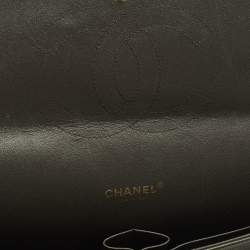 Pre Owned Chanel Classic Double Flap Maxi Green Quilted Caviar Leather Bag