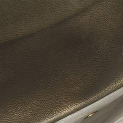 Pre Owned Chanel Classic Double Flap Maxi Green Quilted Caviar Leather Bag