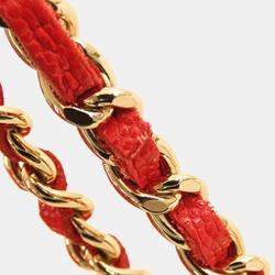 مملوكة مسبقًا Chanel Red Mini Quilted Caviar Vanity Case with Chain