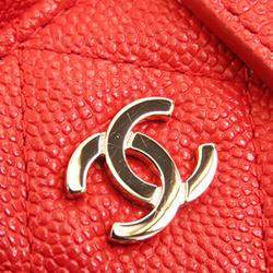 مملوكة مسبقًا Chanel Red Mini Quilted Caviar Vanity Case with Chain