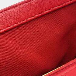 Pre Owned Chanel Red Quilted Lambskin Chain Infinity Top Handle Bag