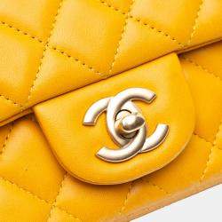 مملوكة مسبقًا Chanel Yellow Mini Rectangular Classic Lambskin Single Flap