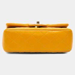 مملوكة مسبقًا Chanel Yellow Mini Rectangular Classic Lambskin Single Flap