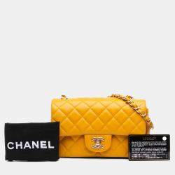 مملوكة مسبقًا Chanel Yellow Mini Rectangular Classic Lambskin Single Flap