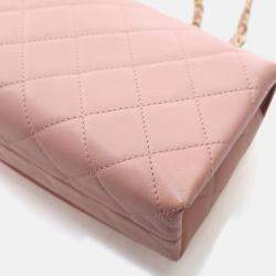 Pre Owned Chanel Pink Small Calfskin Enchained Flap Bag