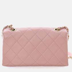 Pre Owned Chanel Pink Small Calfskin Enchained Flap Bag