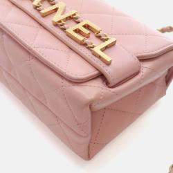 Pre Owned Chanel Pink Small Calfskin Enchained Flap Bag