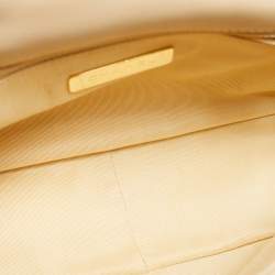 Pre Owned Chanel 19 Small Beige Quilted Leather Flap Bag