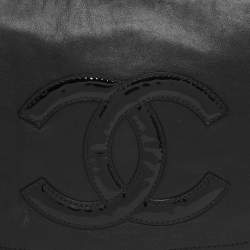 Pre Owned حق يبة شانيل بغطاء جلد أسود رودويد سلسلة حديثة