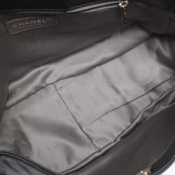 Pre Owned حقيبة شانيل بغطاء جلد أسود رودويد سلسلة حديثة