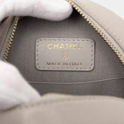 Pre Owned Chanel Brown Lambskin 19 Round Clutch with Chain