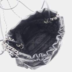 Pre Owned Chanel 22 Mini Black Leather Shoulder Bag