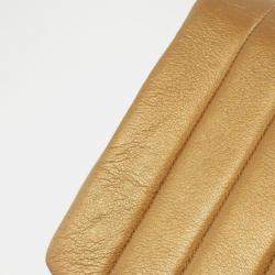 Pre Owned Chanel Gold Lambskin Leather Shoulder Bag