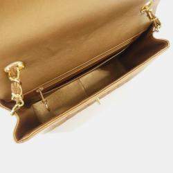 Pre Owned Chanel Gold Lambskin Leather Shoulder Bag