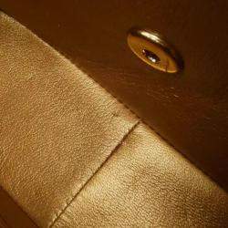 Pre Owned Chanel Gold Lambskin Leather Shoulder Bag