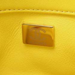 مملوكة مسبقًا Chanel Mini Yellow Lambskin Matelasse Shoulder Bag 