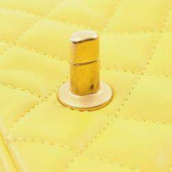 مملوكة مسبقًا Chanel Mini Yellow Lambskin Matelasse Shoulder Bag 
