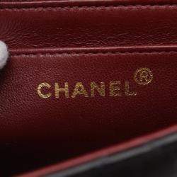 مملوكة مسبقًا حقيبة كتف شانيل ماتلاسي ديانا فلاب جلد جلد الغنم أسود