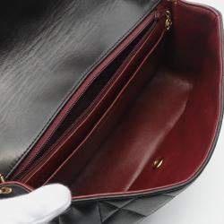 مملوكة مسبقًا حقيبة كتف شانيل ماتلاسي ديانا فلاب جلد جلد الغنم أسود