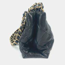 مملوكة مسبقًا حقيبة شانيل سلسلة تسوق صغيرة مبطنة علامات سي سي كوكو كتف جلد خروف أسود