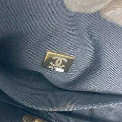 مملوكة مسبقًا حقيبة شانيل سلسلة تسوق صغيرة مبطنة علامات سي سي كوكو كتف جلد خروف أسود