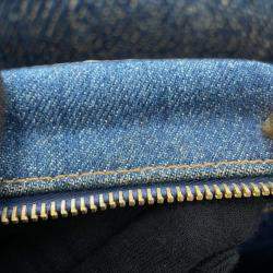 Pre Owned حقيبة شانيل فانيتي جينز أزرق مارك كوكو