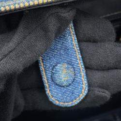 Pre Owned حقيبة شانيل فانيتي جينز أزرق مارك كوكو