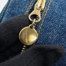 Pre Owned حقيبة شانيل فانيتي جينز أزرق مارك كوكو