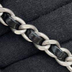 Pre Owned Chanel 22 Mini Handbag With Coco Mark Shiny Calfskin Leather Black