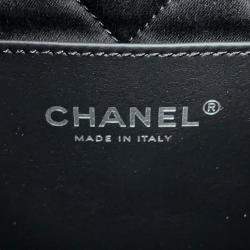 Pre Owned Chanel 22 Mini Handbag With Coco Mark Shiny Calfskin Leather Black