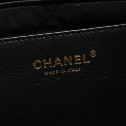 مملوكة مسبقًا Chanel Matelasse Large Bowling Bag Shoulder Nylon Leather Black