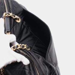 مملوكة مسبقًا Chanel Matelasse Large Bowling Bag Shoulder Nylon Leather Black